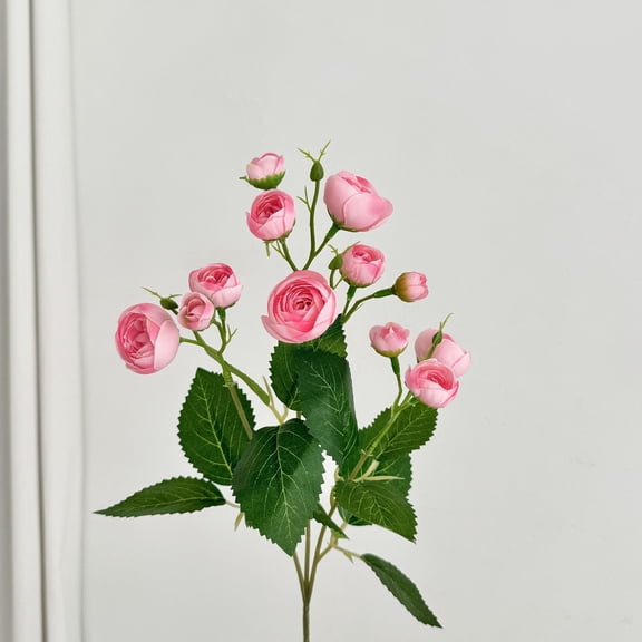 Xiao Hua Pink Simulated Camellia 4 Pieces, 18.11 Inches, Petals Fluffy And Layered, Vase Decoration Artificial Flowers, Wedding And Party Decoration Diy Bouquet Decoration