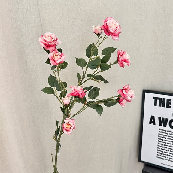 Xiao Hua Pink Simulated Rose -2 Pieces, 32.68 Inches, Elegant Floral Decoration, Bendable Metal Pole, Suitable For Decorating Living Rooms And Party Scenes