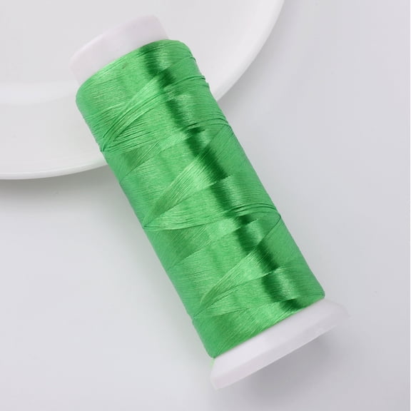 Xiao Hua Polyester Velvet Embroidery Thread -1 Roll, 1312.34Yd Long, Green, Used For Hand Embroidery, Bead Thread, And Various Diy Crafts Decorative Stitching