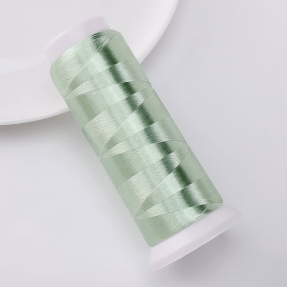 Xiao Hua Polyester Velvet Embroidery Thread -1 Roll, 1312.34Yd Long, Light Green, Used For Hand Embroidery, Bead Thread, And Various Diy Crafts Decorative Stitching