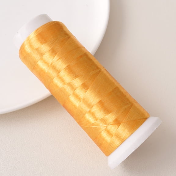 Xiao Hua Polyester Velvet Embroidery Thread -1 Roll, 1312.34Yd Long, Used For Hand Embroidery, Bead Thread, And Various Diy Crafts Decorative Stitching, Golden