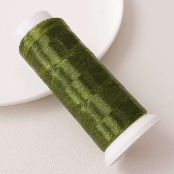 Xiao Hua Polyester Velvet Embroidery Thread -1 Roll Dark Green, 1312.34Yd Long, Used For Hand Embroidery, Bead Thread, And Various Diy Crafts Decorative Stitching