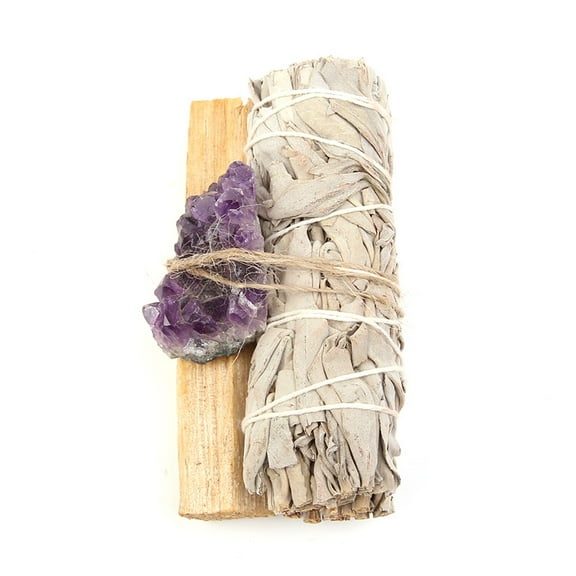 Xiao Hua Positive Energy, Healing Natural Energy Stone Sage Aromatherapy Stick Spiritual Cleaning Set - R