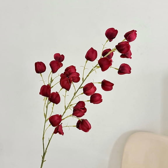 Xiao Hua Red Artificial Fruit Flower -3 Pieces, 38.58 Inches Long, Realistic And Plump Fruit, Suitable For Decorating Fake Flowers In Homes, Parties, And Vases