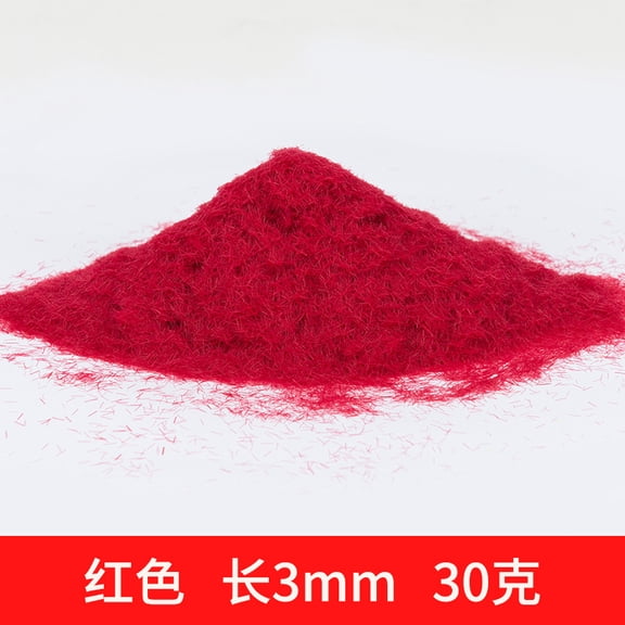 Xiao Hua Red Artificial Sand Table Model Static Grassland Powder -30G, About 3mm Long, Suitable For Diy Simulation Moss, Micro Landscape Terrain Building Layout Model Grass Powder