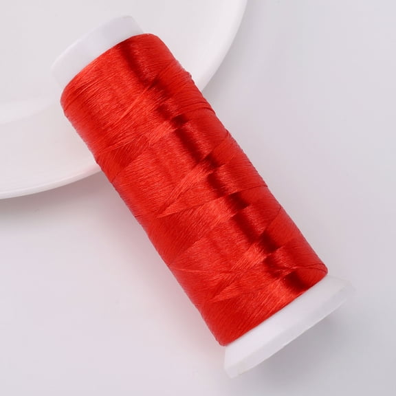 Xiao Hua Red Embroidery Thread -1 Roll, 1312.34Yd Long, Polyester Velvet Thread, Used For Hand Embroidery, Bead Thread, And Various Diy Crafts Decorative Stitching
