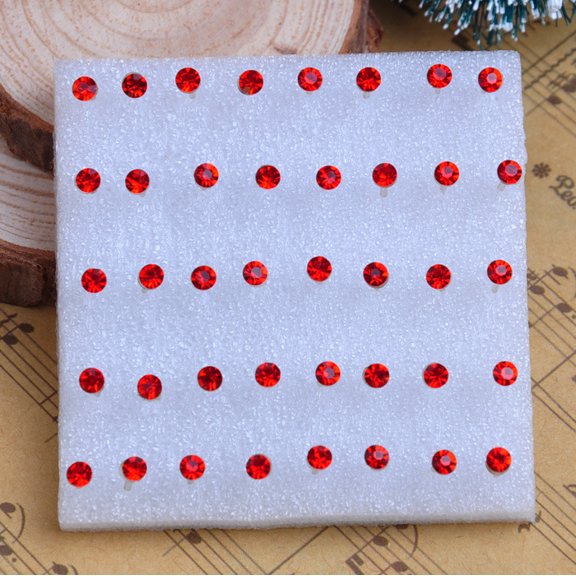 Xiao Hua Red Fashion Earnail Set 20 Pairs/Box, 3mm, Rhinestone Resin Earring Set, Suitable For Daily Office Earrings, Women's Fashion Jewelry Gifts