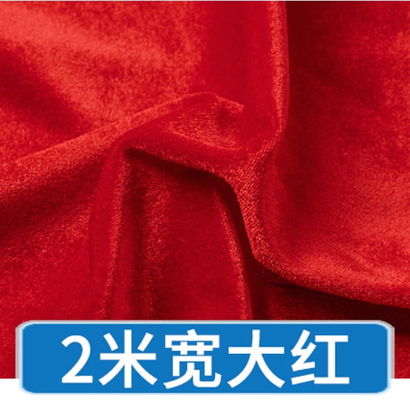 Xiao Hua Red elastic velvet fabric -1 piece, 39.37  78.74 inches sewn clothing interior fabric, soft and glossy surface, suitable for DIY fashionable home decoration