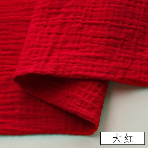 Xiao Hua Red lightweight texture cotton yarn fabric -1 piece, 39.37 53.15 inches soft breathable gauze, DIY dress craft sewing material summer top towel project