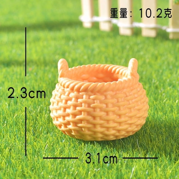 Xiao Hua Resin Imitation Rattan Mini Fruit Baskets, 20 Pcs, 1.22  0.91 Inches, Simulated 3D Mini Models for Picnic Scenes, Miniature Rural Farmhouse Garden DIY Craft Supplies