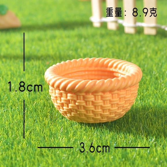Xiao Hua Resin Imitation Rattan Mini Fruit Baskets, 20 Pcs, 1.42  0.71 Inches, Simulated 3D Mini Models for Picnic Scenes, Miniature Rural Farmhouse Garden DIY Craft Supplies