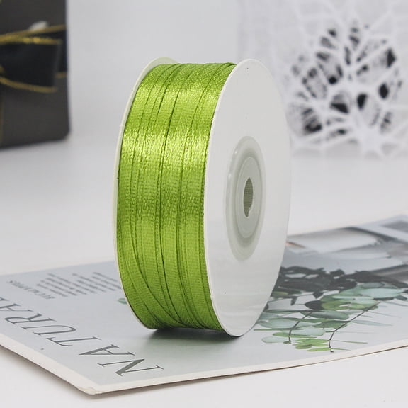 Xiao Hua Ribbon Roll -1 piece light green 0.12 inch wide, 91 meter long craft ribbon set, used for gift wrapping, bookmark ribbons, party decorations, and hair accessory making ribbons