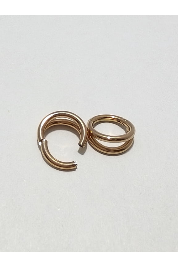 Rose Gold Nose Ring -4 pieces, 1.2 8mm minimalist plain ring, one-piece perforated accessory snap on nose ring, cartilage ring suitable for daily wear