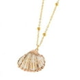 thumbnail image 1 of Xiao Hua Shell Pendant Necklace with Gold Plated Shell Necklace Adjustable Shell Jewelry Gift 03, 1 of 5