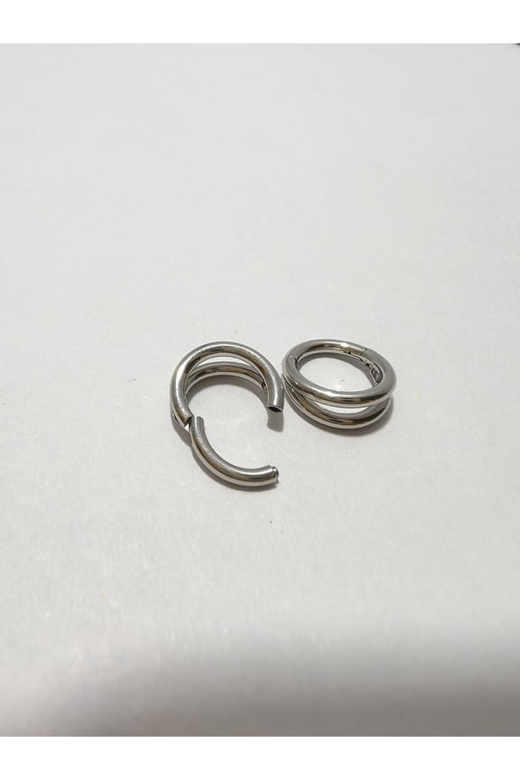 Silver Nose Ring -4 pieces, 1.2 12mm minimalist plain ring, one-piece perforated accessory snap on nose ring, cartilage ring suitable for daily wear
