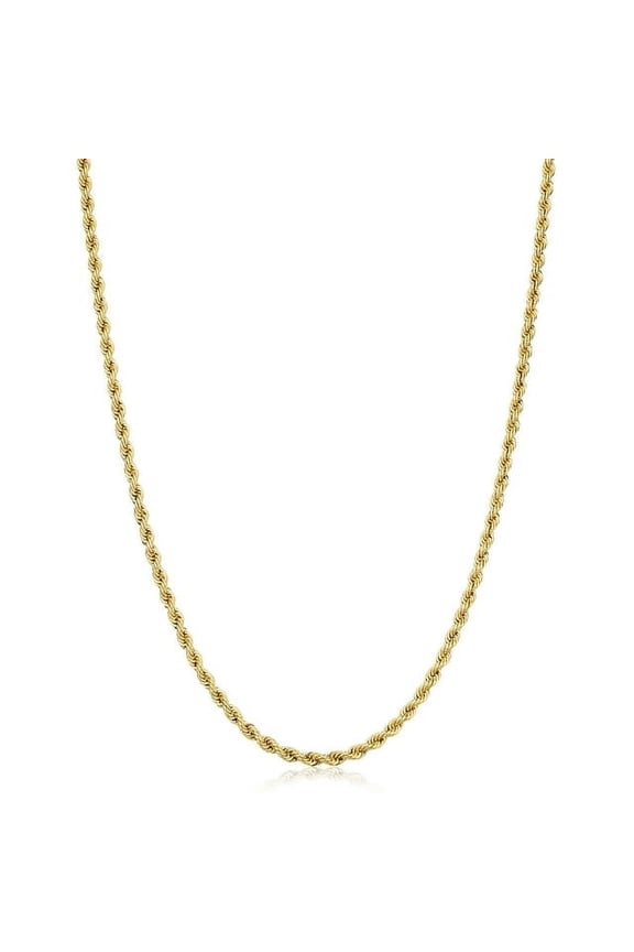 Solid 14k Gold Filled Rope Chain Necklace (2.1mm, 18 inches)