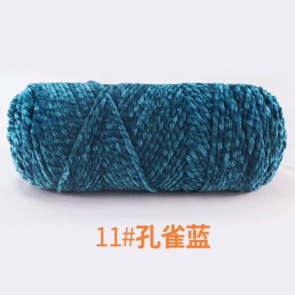 Xiao Hua Velvet Chenille Roving -1 roll 200G blue-green soft Chenille yarn, high-quality seamless crochet yarn, very suitable for knitting projects such as blankets and pillows