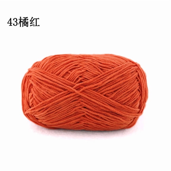 Xiao Hua Velvet Fine Yarn deep orange -2 rolls, 50 grams per roll, ultra soft chenille velvet fiber fine and uniform thread, rich colors, suitable for making scarves, shawls, and pillows