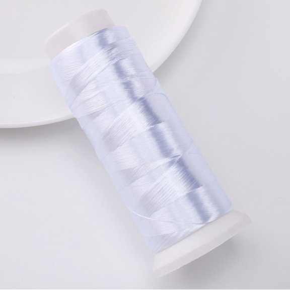 Xiao Hua White Embroidery Thread -1 Roll, 1312.34Yd Long, Polyester Velvet Thread, Used For Hand Embroidery, Bead Thread, And Various Diy Crafts Decorative Stitching