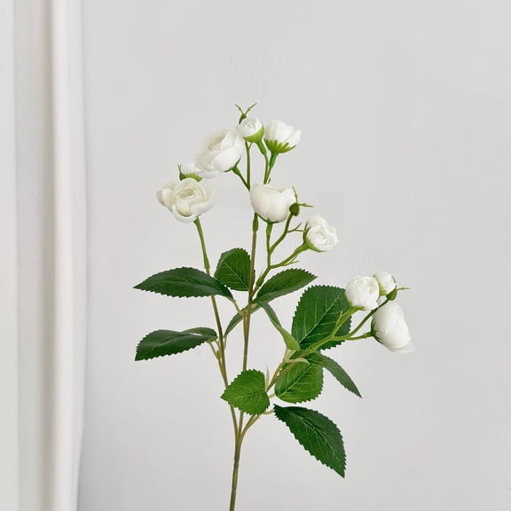 Xiao Hua White Simulated Camellia 4 Pieces, 18.11 Inches, Petals Fluffy And Layered, Vase Decoration Artificial Flowers, Wedding And Party Decoration Diy Bouquet Decoration