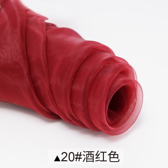 Xiao Hua Wine Red Transparent Mesh Fabric -1 Piece, 39.37 59.06 Inches, Perfect For Wedding Dresses, Pillowcases, Tablecloths, And Diy Crafts Sewing Projects