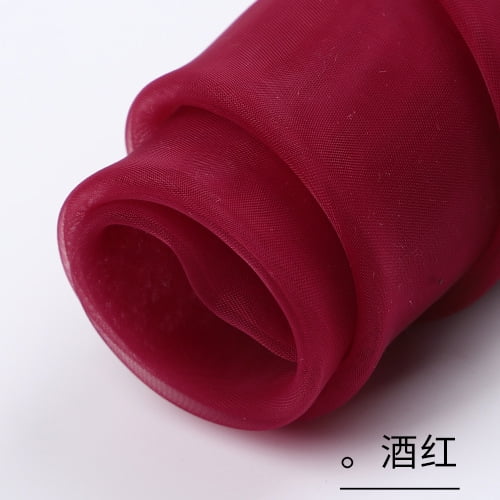Xiao Hua Wine Red transparent chiffon fabric -1 piece, 39.37  59.06 inch transparent chiffon fabric is silky and elegant, suitable for wedding decoration and activities