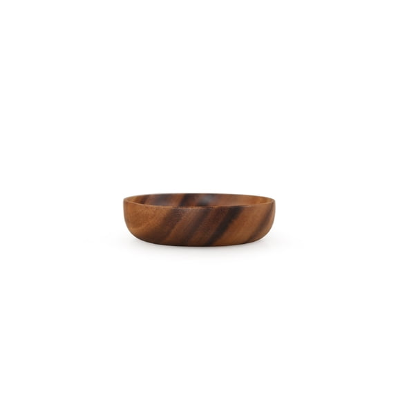 Xiao Hua Wooden Salad Bowl 5.51*1.57 inches 1 piece - Round fruit bowl, natural wood grain kitchen solid wood bowl, farmhouse rural dining table decoration