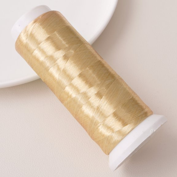 Xiao Hua Yellow Embroidery Thread -1 Roll, 1312.34Yd Long, Polyester Velvet Thread, Used For Hand Embroidery, Bead Thread, And Various Diy Crafts Decorative Stitching