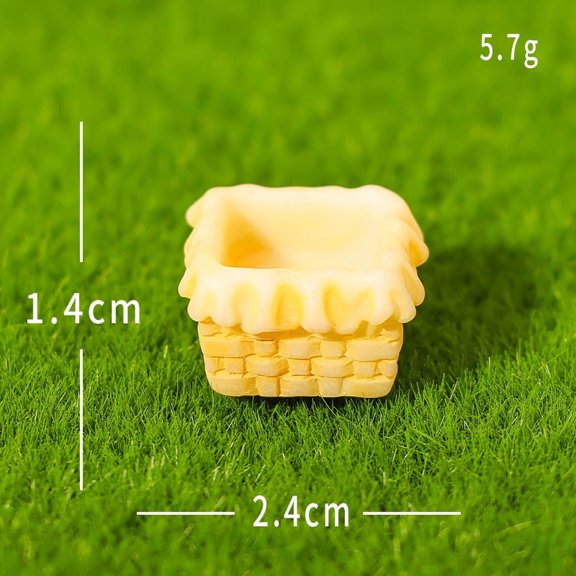 Xiao Hua Yellow Mini Artificial Flower Pot Storage Box - 20 Pcs, 0.94 0.55 Inches, Hand-Painted Micro Landscape Resin Flower Pot, DIY Mini Garden Craft Decoration, Flowers Not Included
