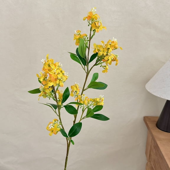 Xiao Hua Yellow Simulated Flower -2 Pieces, 26.77 Inches, Elegant Floral Decoration, Bendable Metal Pole, Suitable For Decorating Living Rooms And Party Scenes