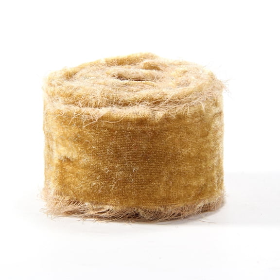 Xiao Hua beige Plush Ribbons -2 pieces, 1.57 inches wide, 3 yards long, Craft Ribbons, Edded Plush Ribbons, Christmas Decorative Ribbons, Retro Style Ribbons