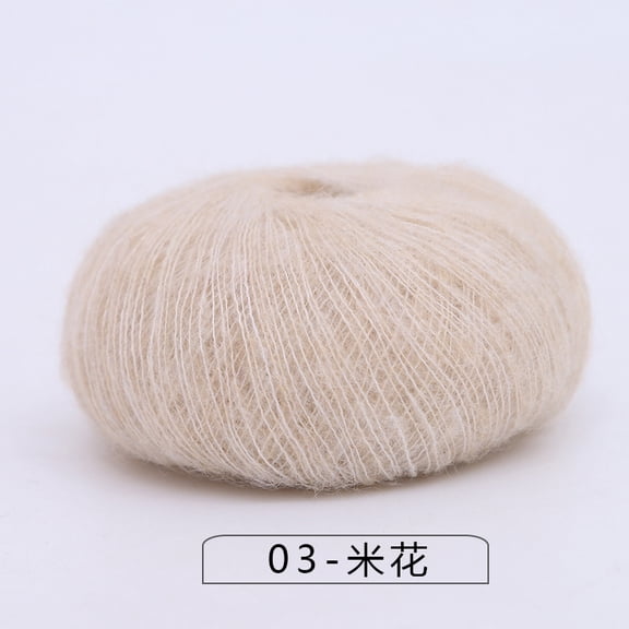 Xiao Hua beige wool yarn, 25g x 2 rolls, lightweight and warm, hand woven scarves, tapestries, and wall decorations, hand knitted yarn for fashionable decorative arts