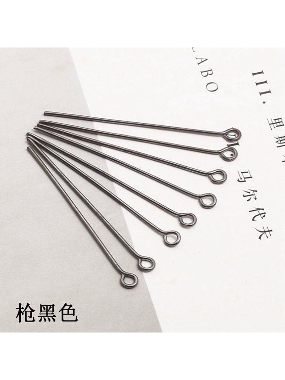 black Pin 200PCS-2 * 0.02 inch Jewelry Making, Handmade End Ring Design Earring Pendant Accessory, Reusable Homemade Bracelet Pendant Connector Craft Pin