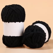 Xiao Hua black plush velvet yarn, 50g single twist - soft chenille yarn, wool yarn and scarf velvet yarn, is an ideal choice for comfortable handmade crafts and accessories