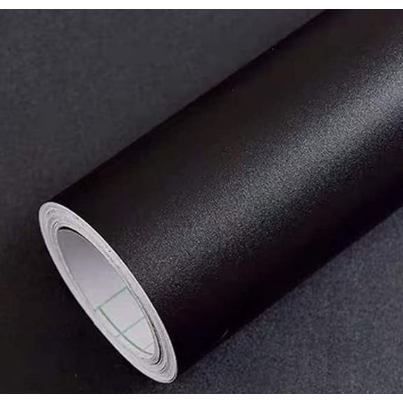 Xiao Hua black self-adhesive wallpaper 196.85 * 15.75 inches 1 roll - waterproof and oil resistant vinyl, ideal for upgrading kitchen countertop drawer lining DIY furniture