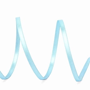 Xiao Hua blue 1/8 inch thin ribbon 50 yards long, 1 roll - double-sided satin craft ribbon, used for party decoration, jewelry hanging, business card printing, and gift packaging