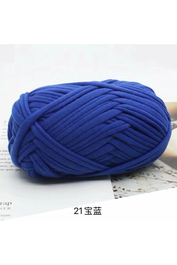 blue-A T-shirt yarn, 2 rolls - high-quality recycled cotton blended yarn, durable craft yarn for weaving baskets, DIY home storage and decoration projects