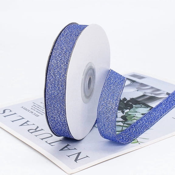 Xiao Hua blue Transparent Ribbon -2 pieces, 0.59-inch wide gift packaging ribbon, wedding ribbon, multifunctional transparent ribbon, used for crafts, decoration, and gifts