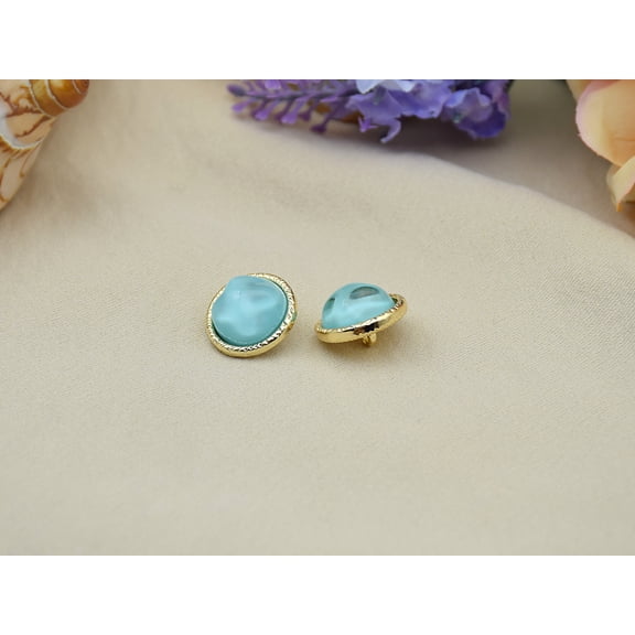 Xiao Hua coat buttons -50 pieces of 18 * 18mm blue decorative buttons, high-end retro button sewing accessories, perfect for DIY clothing and sewing projects