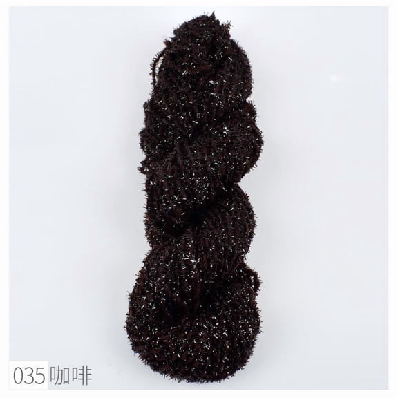 Xiao Hua coffee color art yarn, 35g single twist - handmade spinning ball and mixed color recycled yarn, used for DIY crafts, art decoration, and unique knitting accessories