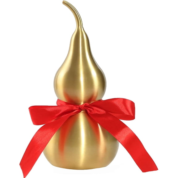 Xiao Hua copper gourd desktop decoration good luck statue feng shui statue, used for desktop decoration10.3inch Tall