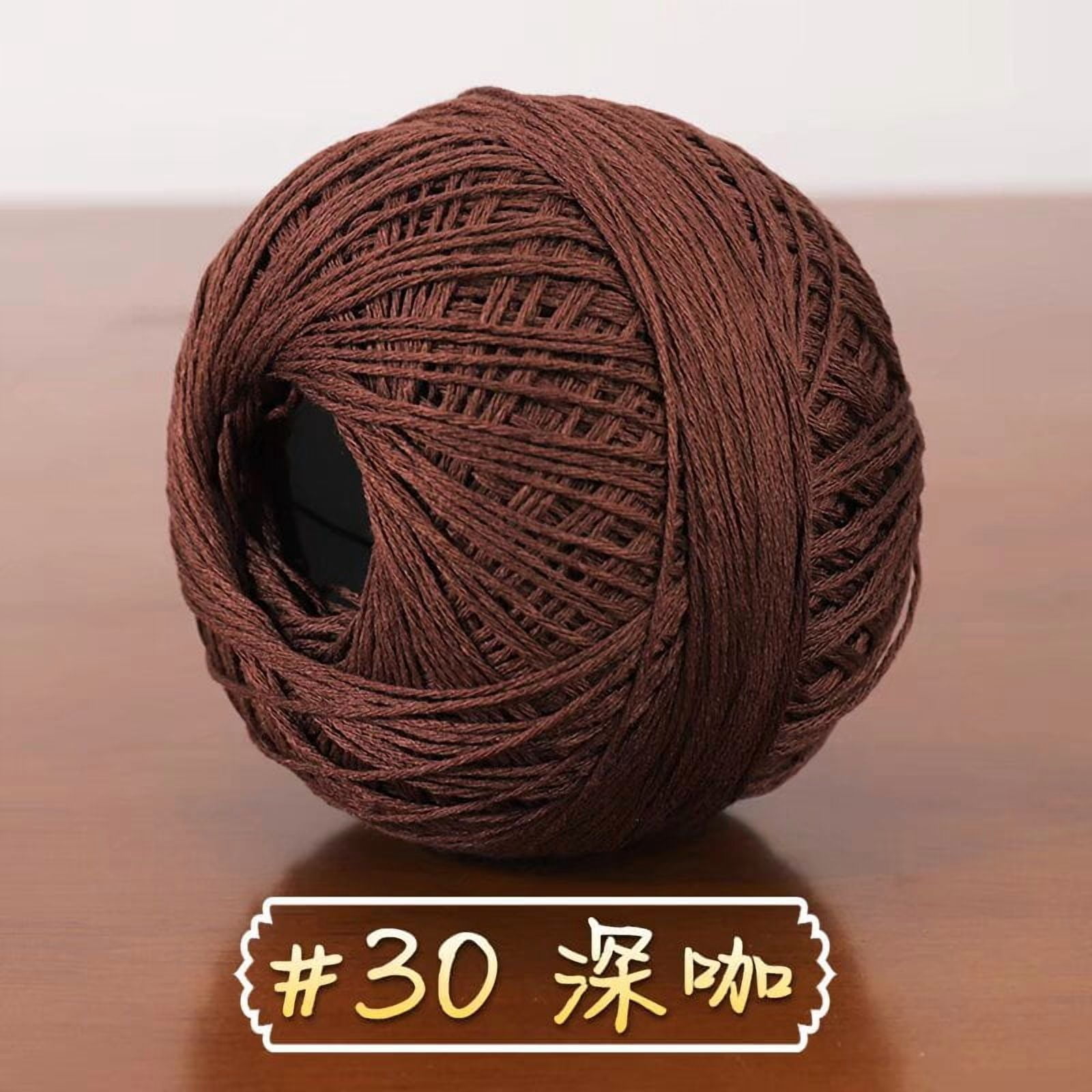 Xiao Hua cotton yarn, 50g 1 roll dark brown lace thread for crochet ...