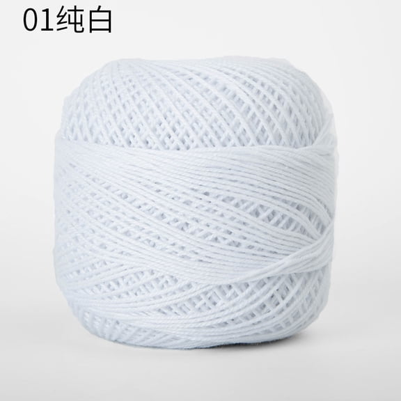 Xiao Hua crochet lace thread white -1 roll, 50g, high-quality cotton embroidery thread, high gloss smooth texture, suitable for exquisite retro handmade production, summer top shawl