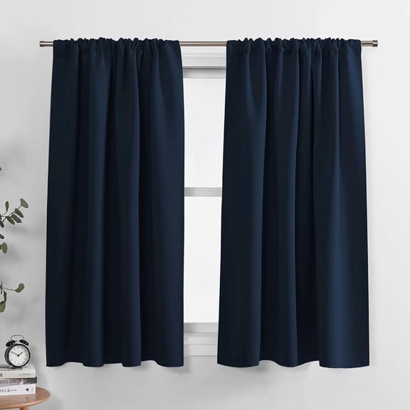 Xiao Hua dark blue blackout curtains - solid color insulated curtains, bedroom blackout curtains/curtains (1 piece, 42 inches wide, 63 inches long)