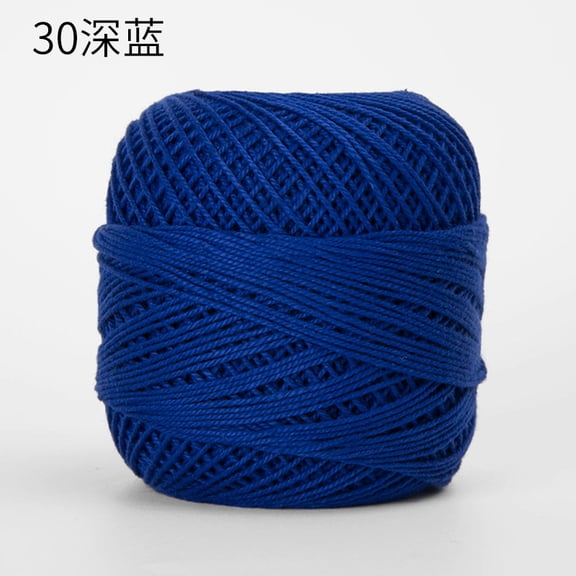 Xiao Hua dark blue crochet lace thread -1 roll, 50g, high-quality cotton embroidery thread, high gloss smooth texture, suitable for exquisite retro handmade and shawl making