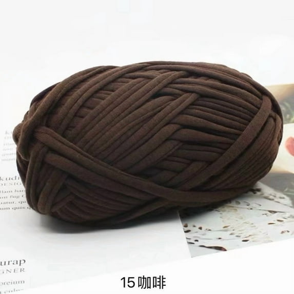 Xiao Hua dark brown T-shirt yarn, 1-twist - high-quality recycled cotton blended yarn, durable craft yarn for weaving baskets, DIY home storage and decoration projects