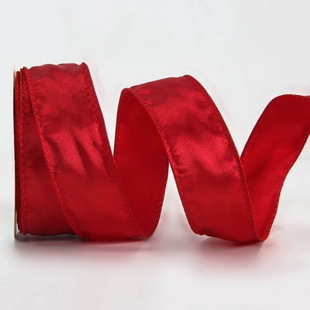 Xiao Hua dark red Fabric Ribbon -1.5 inches wide x 20 yards long, satin and craft ribbon, solid color wedding decoration ribbon, elegant bouquet ribbon, 1 piece