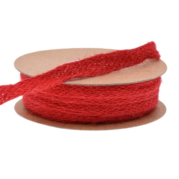 Xiao Hua diagonal tape -2Pcs red 0.39in wide and 10 yards long, sewn woven tape, gift packaging diagonal decorative tape, suitable for DIY projects