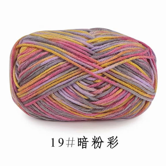 Xiao Hua dyed yarn -2 rolls of 50G Style F wool dyed yarn, high-quality soft wool blended yarn, bright rainbow yarn suitable for DIY crochet, scarves, blankets