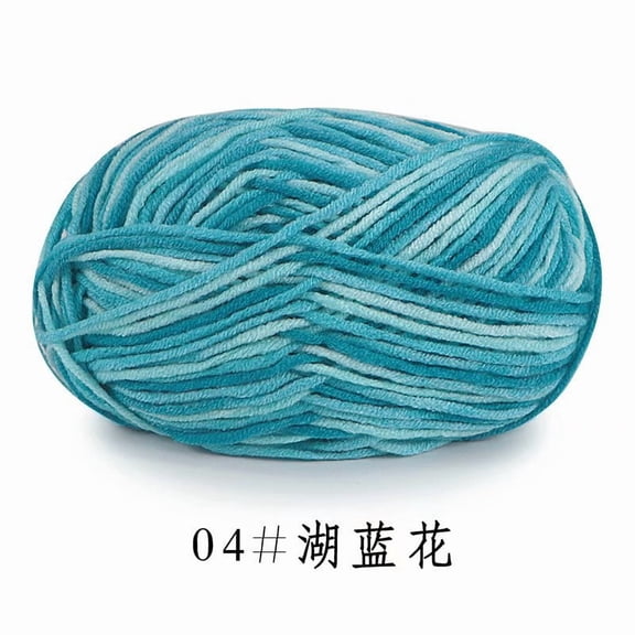 Xiao Hua dyed yarn -2 rolls of 50G blue wool dyed yarn, high-quality soft wool blended yarn, bright rainbow yarn suitable for DIY crochet, scarves, blankets